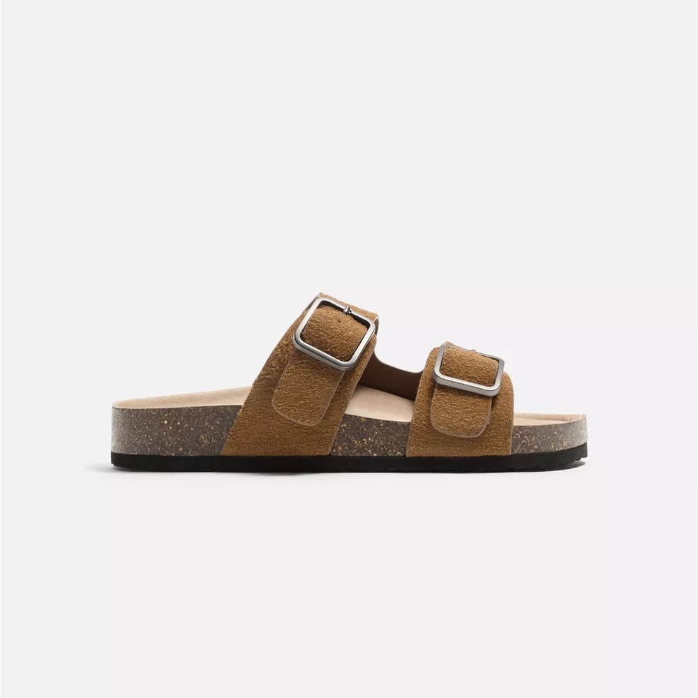 Zara Men’s Birkenstock-style Leather Sandals - Missing Buckle - For Repair/parts